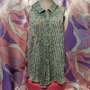 Floral Blouse Size Small Sleeveless Sheer Pastel Jfashion Harajuku Lolita Gyaru